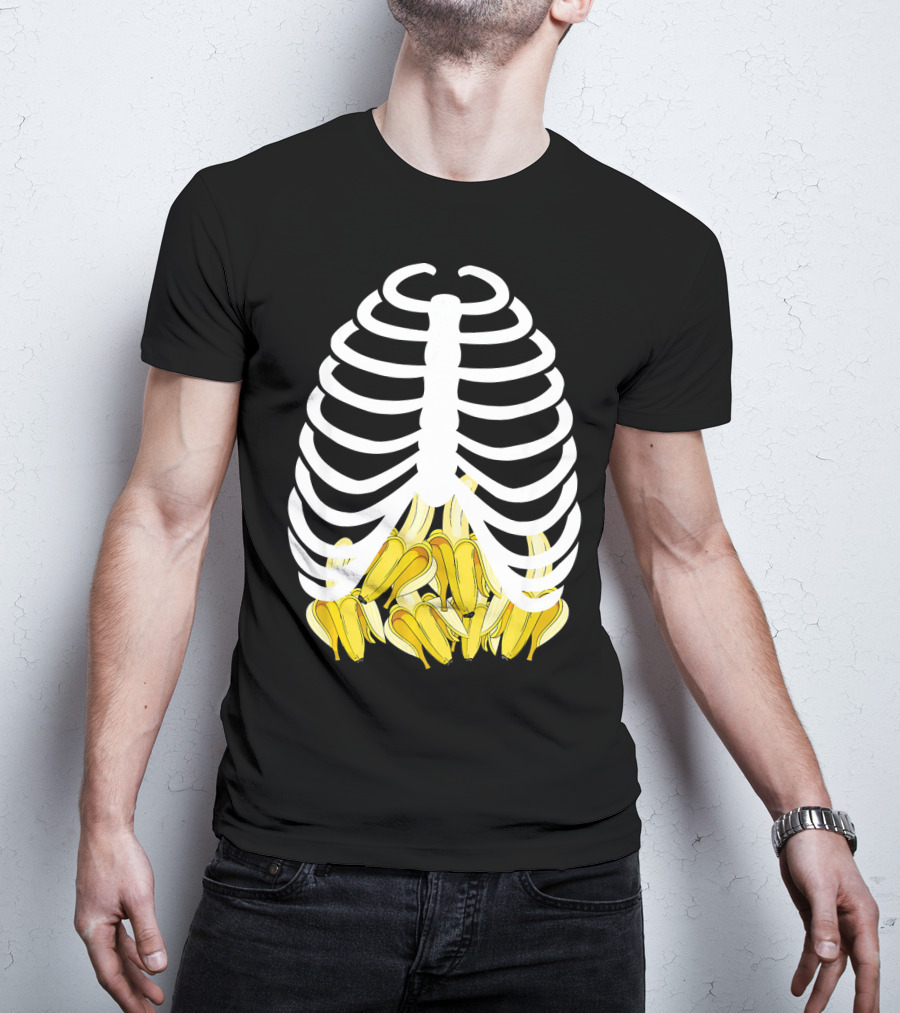 Halloween Rib Cage Banana Costume Adult Youth Kids T-Shirt