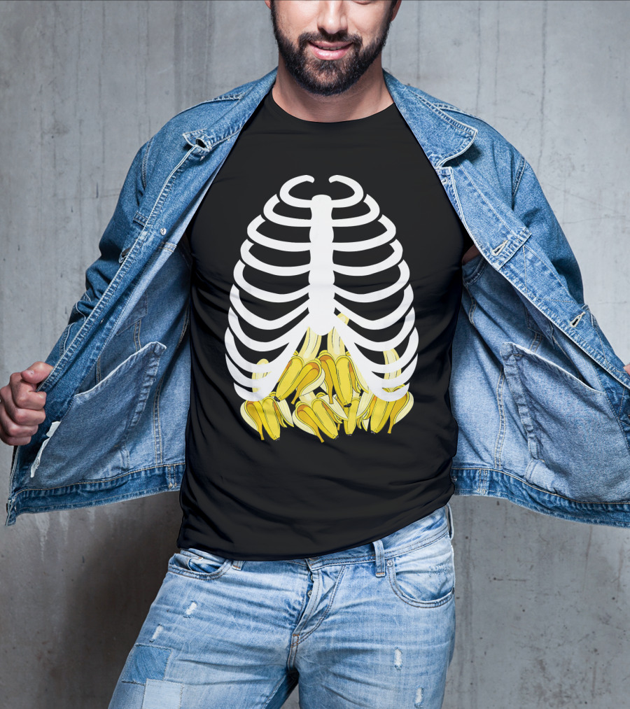 Halloween Rib Cage Banana Costume Adult Youth Kids T-Shirt
