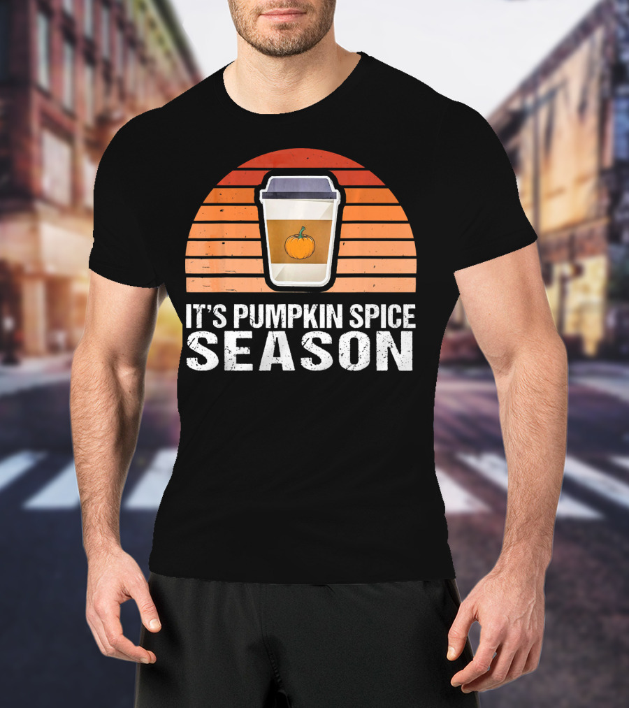 It's Pumpkin Spice Season Vintage Sunset Coffee Cup T-Shirt