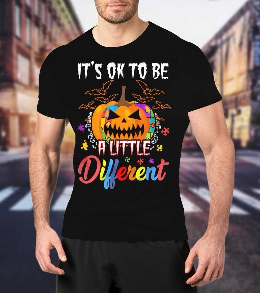 It's Ok To Be A Little Different Halloween Pumpkin T-Shirt