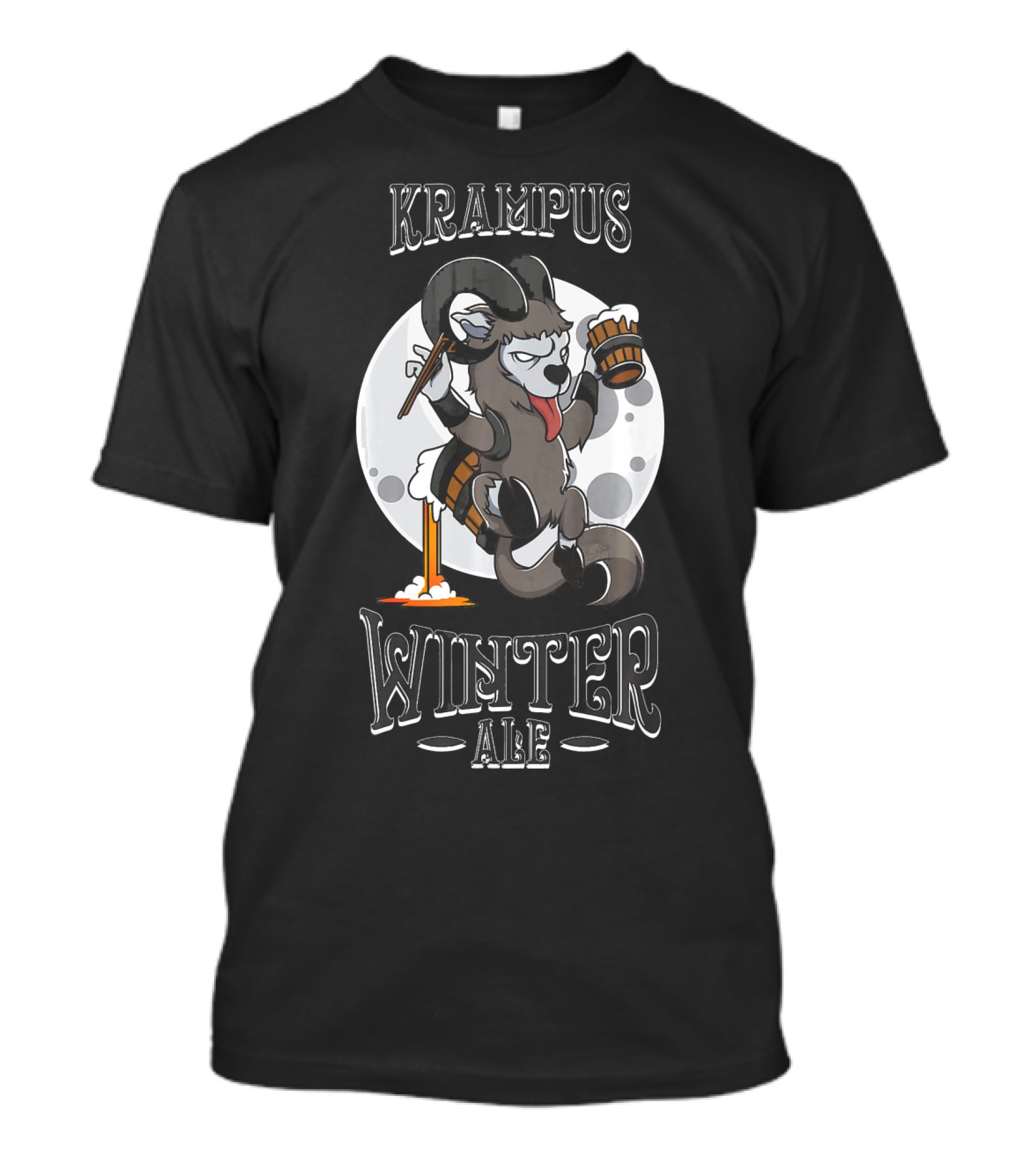 Krampus Winter Ale Beer Goth Horror Moon Character T-Shirt