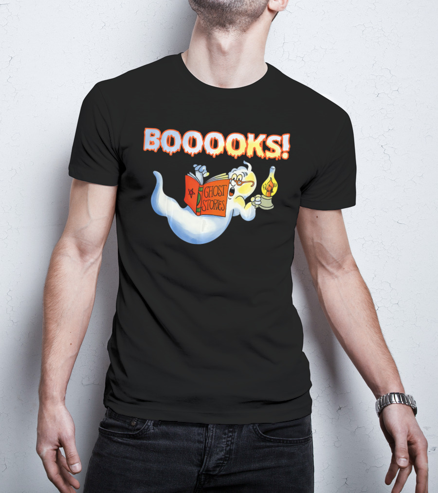 Halloween Ghost Booooks Ghost Stories Lamp Book Lover T-Shirt