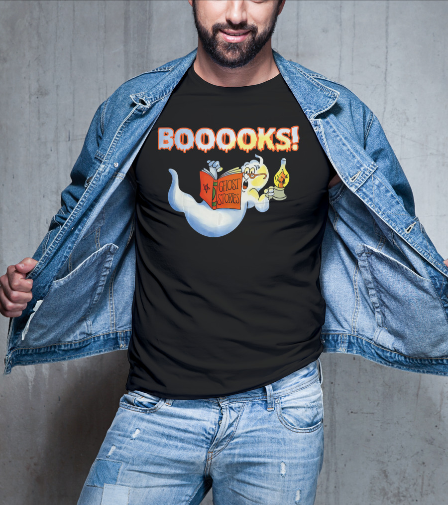 Halloween Ghost Booooks Ghost Stories Lamp Book Lover T-Shirt