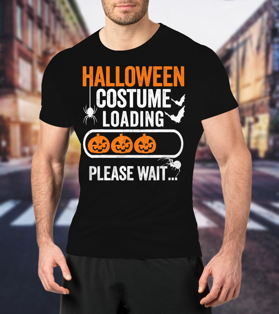 Halloween Costume Loading Please Wait Pumpkin Gamer T-Shirt