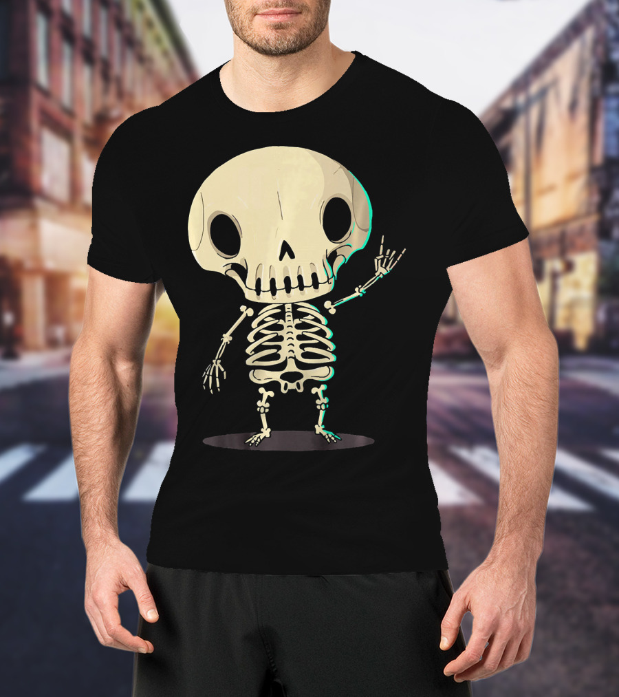 SKELETON Halloween Costume Rib Cute Skull Bones T-Shirt