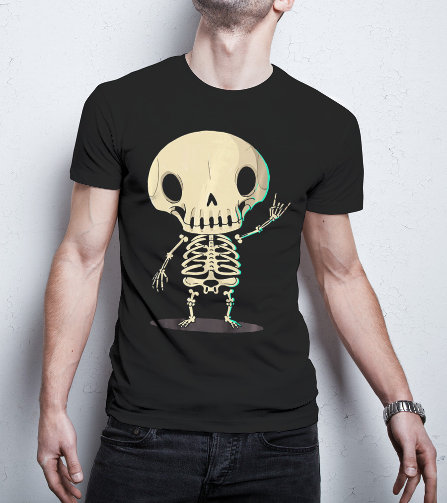 SKELETON Halloween Costume Rib Cute Skull Bones T-Shirt