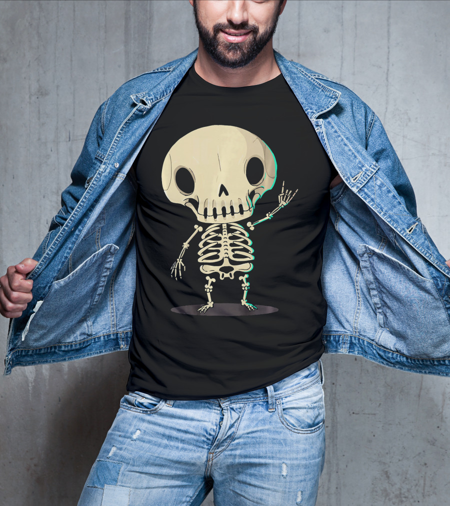 SKELETON Halloween Costume Rib Cute Skull Bones T-Shirt