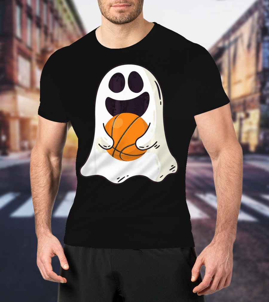 Ghost Basketball Halloween Spirit Dribble T-Shirt