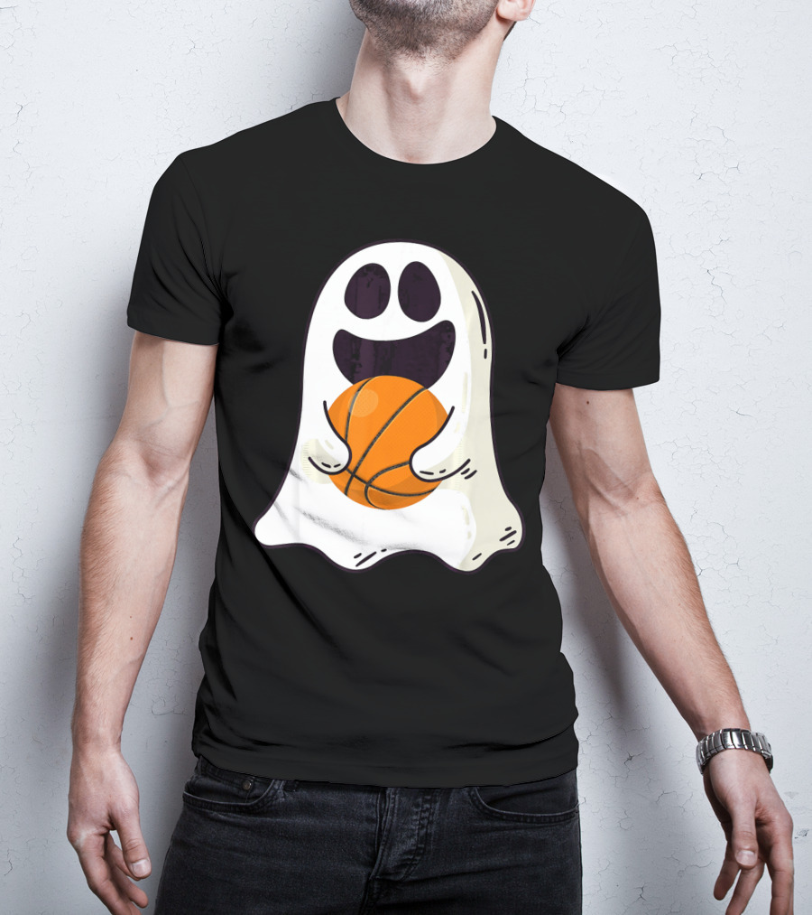 Ghost Basketball Halloween Spirit Dribble T-Shirt