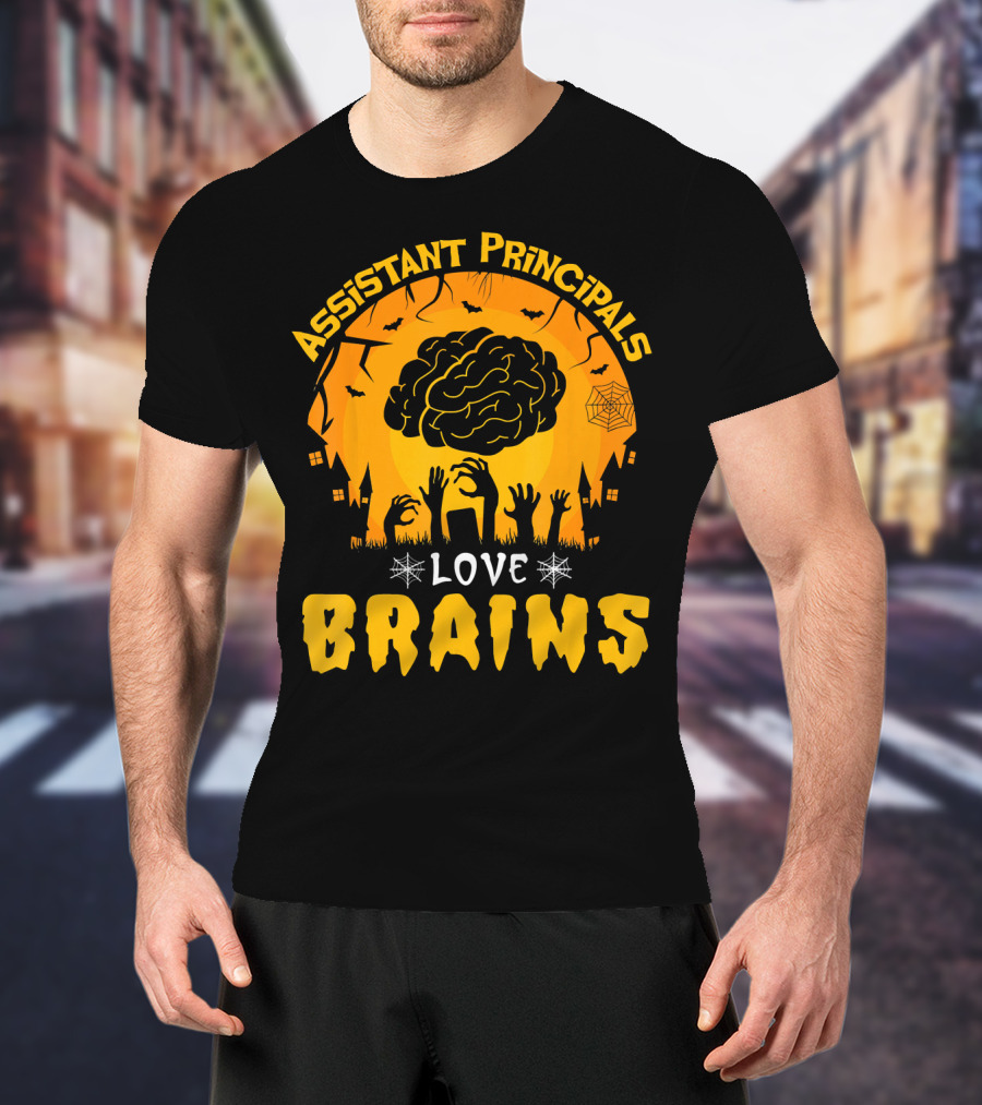 Assistant Principals Love Brains Halloween Zombie T-Shirt