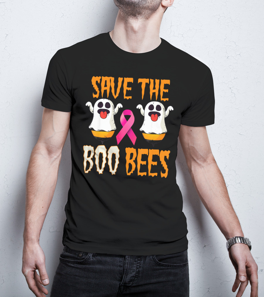 Save The Boo Bees Breast Cancer Awareness Pink Ghosts T-Shirt