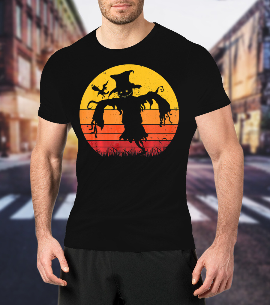 Vintage Scarecrow Retro Sunset T-Shirt
