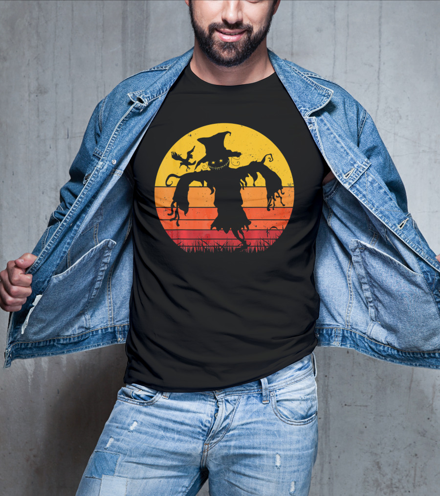 Vintage Scarecrow Retro Sunset T-Shirt
