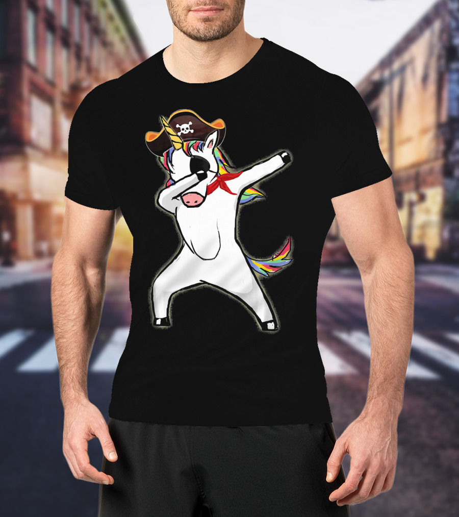 Funny Halloween Pirate Dab Unicorn T-Shirt