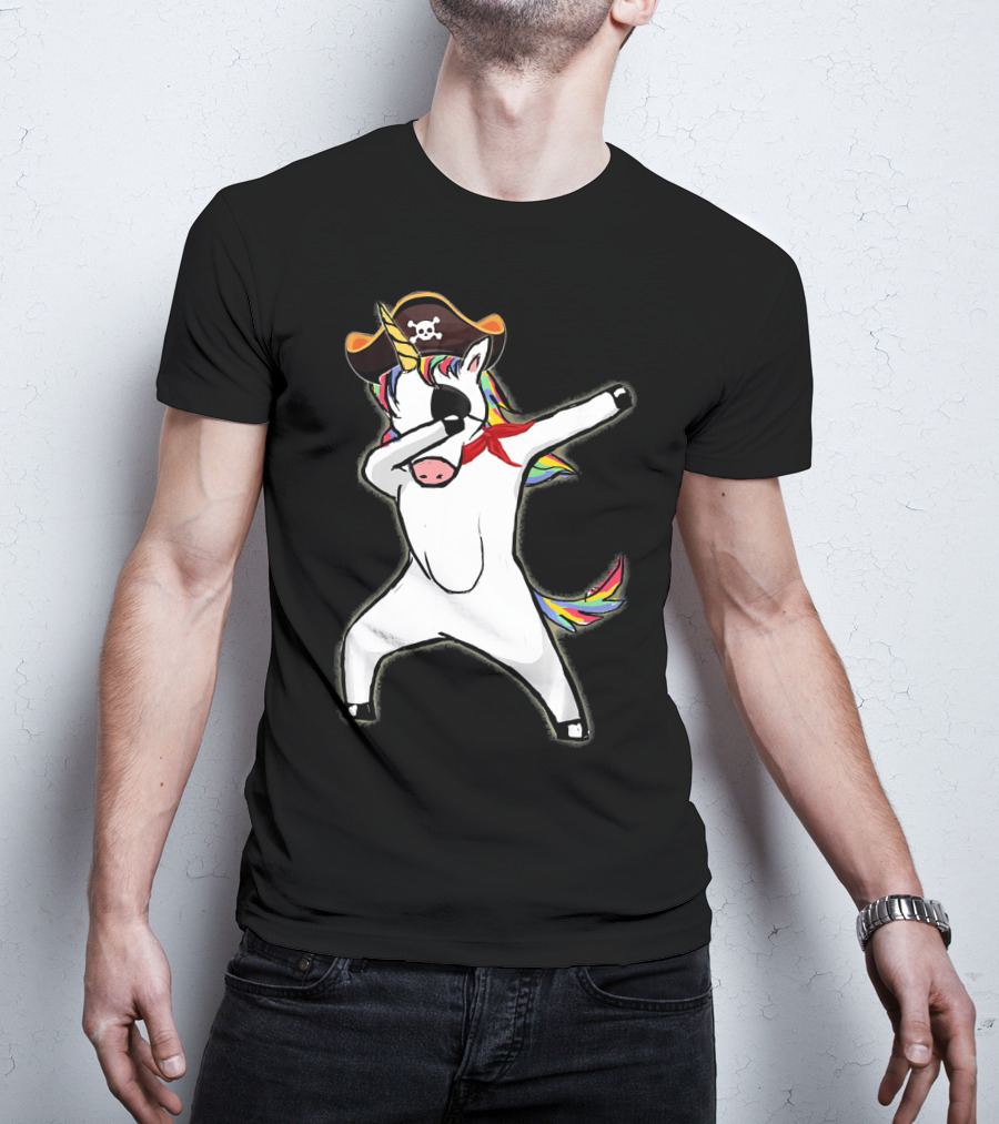 Funny Halloween Pirate Dab Unicorn T-Shirt