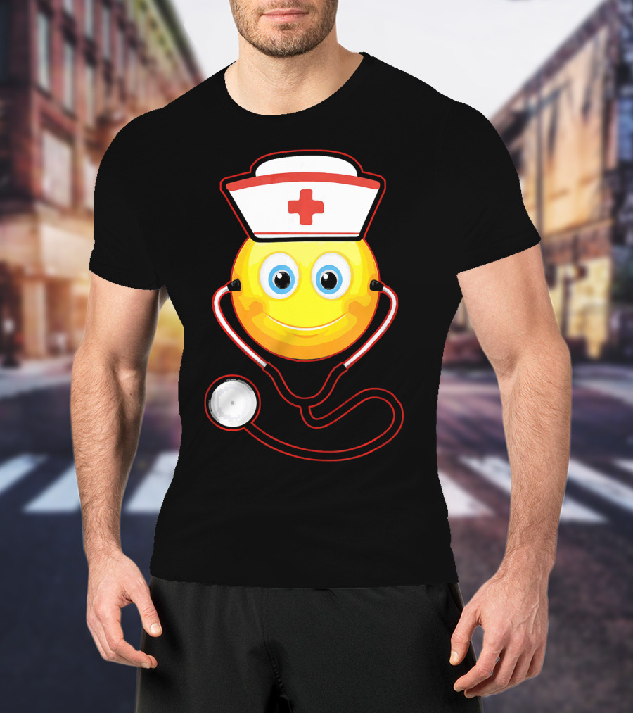 Smiley Nurse Stethoscope Halloween Girls T-Shirt