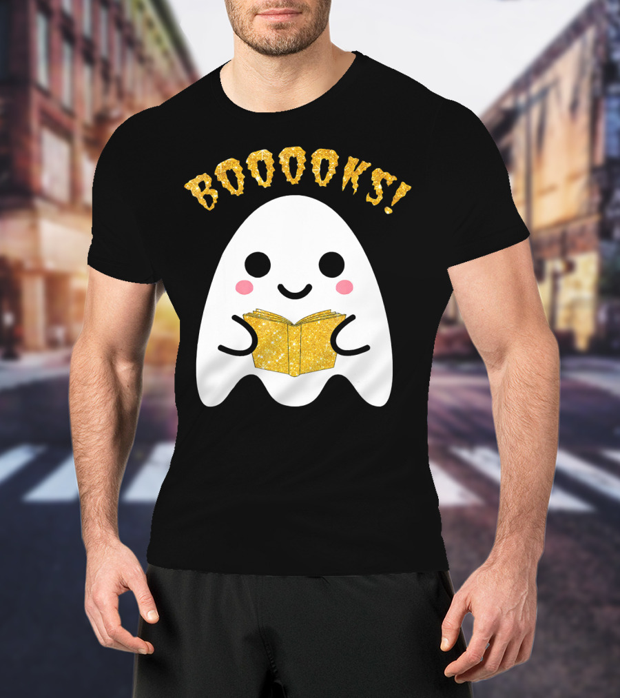 BOOOKS Ghost Reading Book Halloween Costume T-Shirt
