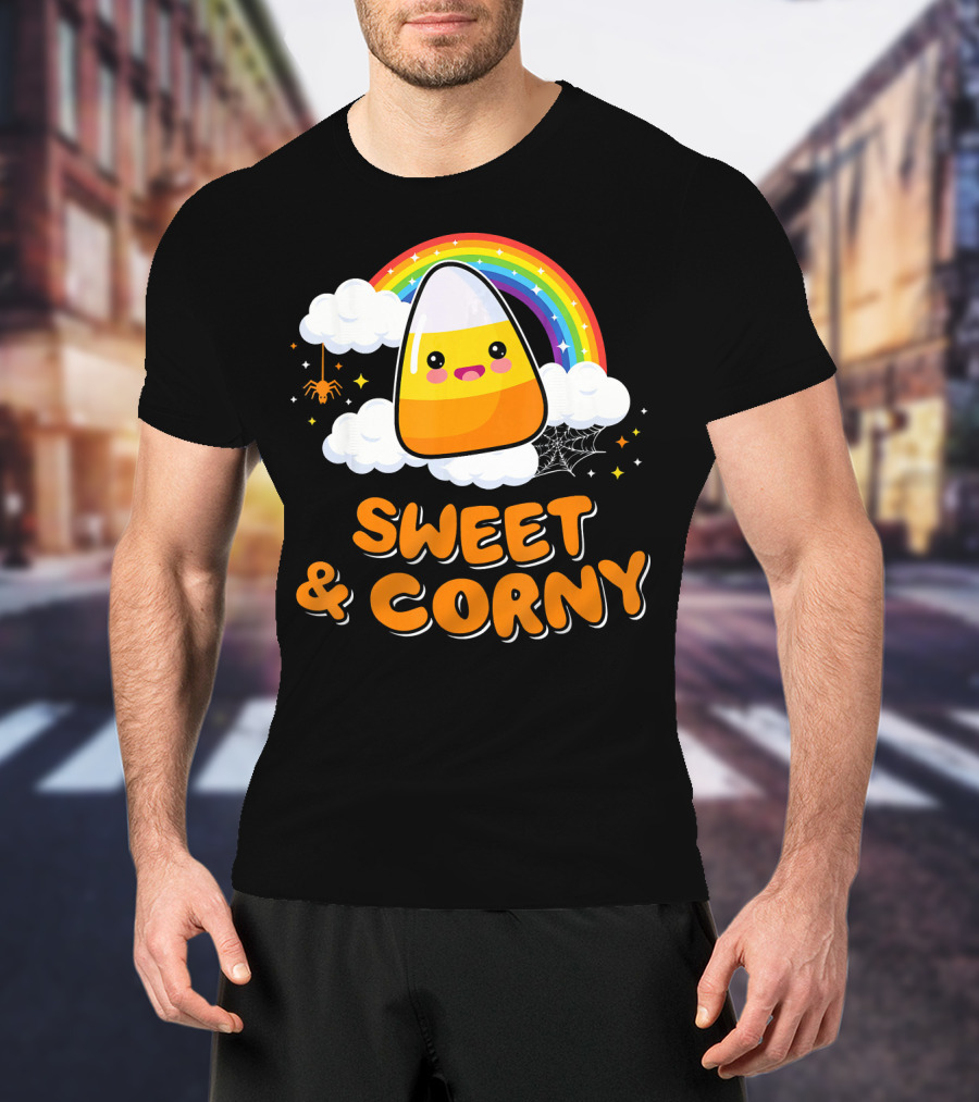 Sweet And Corny Cute Candy Corn Kawaii Halloween T-Shirt