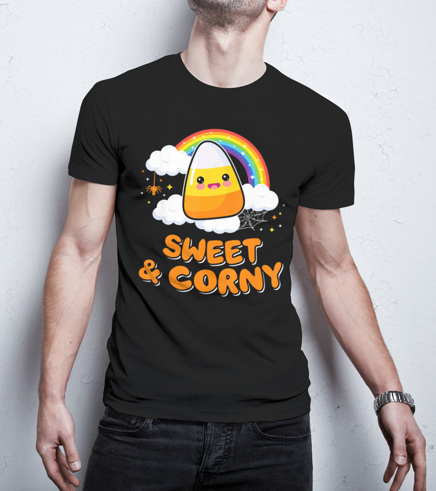 Sweet And Corny Cute Candy Corn Kawaii Halloween T-Shirt