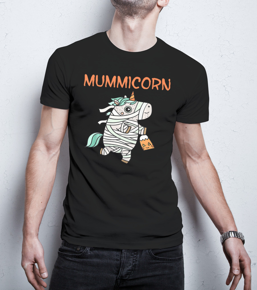 Mummicorn Funny Unicorn Mummy Halloween Candy Bag T-Shirt