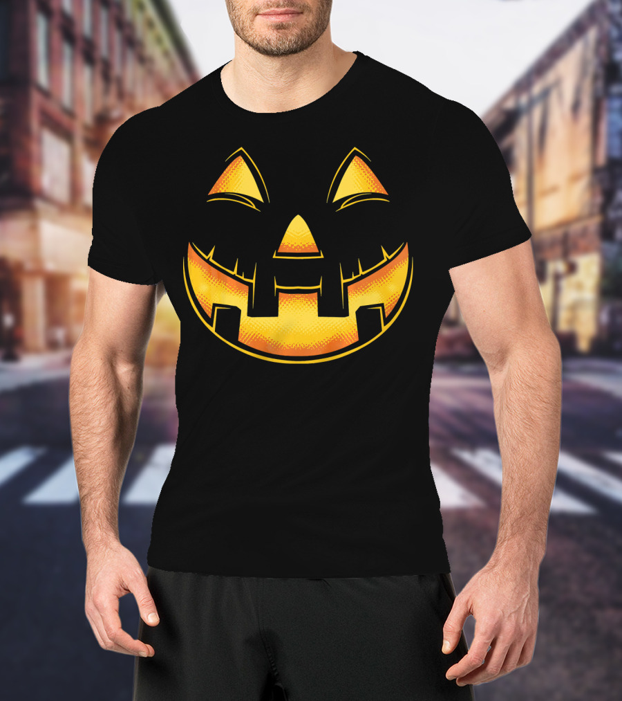 Funny Pumpkin Face Halloween Jack O Lantern T-Shirt