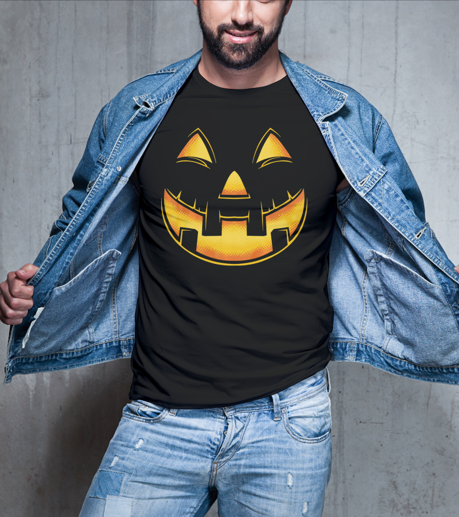Funny Pumpkin Face Halloween Jack O Lantern T-Shirt