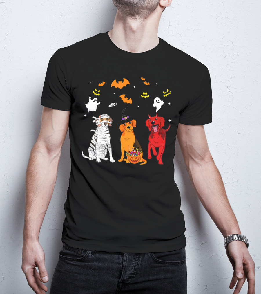 Halloween Beagle Dogs Mummy Witch Ghosts Bats T-Shirt