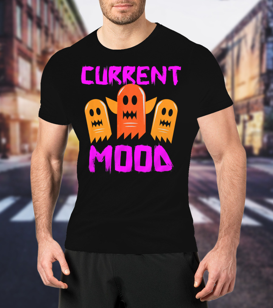 Halloween Current Mood Funny Ghouls Ghost Trio T-Shirt