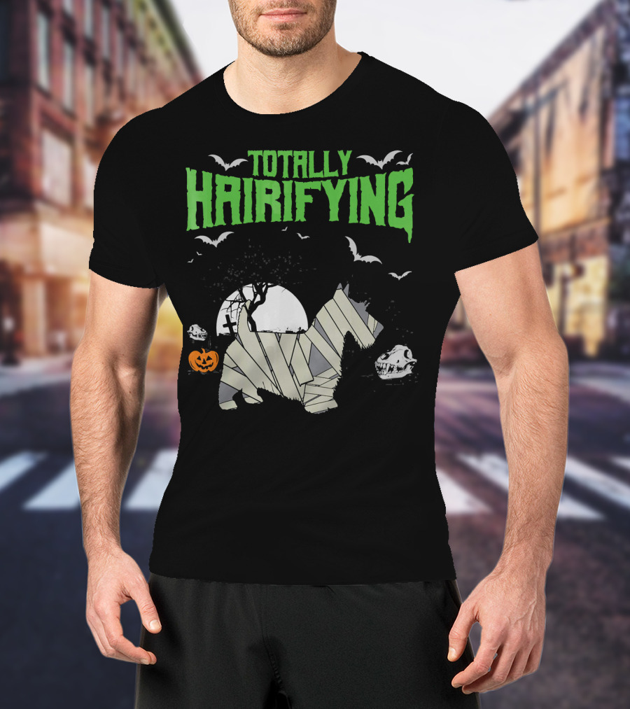 Totally Hairifying Frightening Mummy Sco Halloween Scene T-Shirt