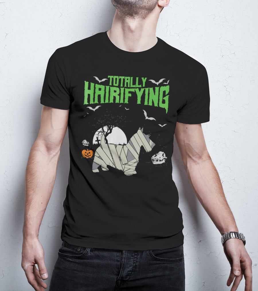 Totally Hairifying Frightening Mummy Sco Halloween Scene T-Shirt