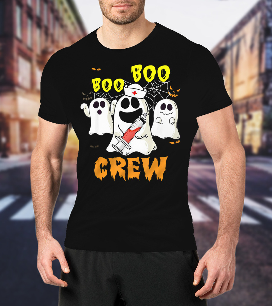 Boo Boo Ghost Nurse Crew Halloween Spooky Nurse Team T-Shirt