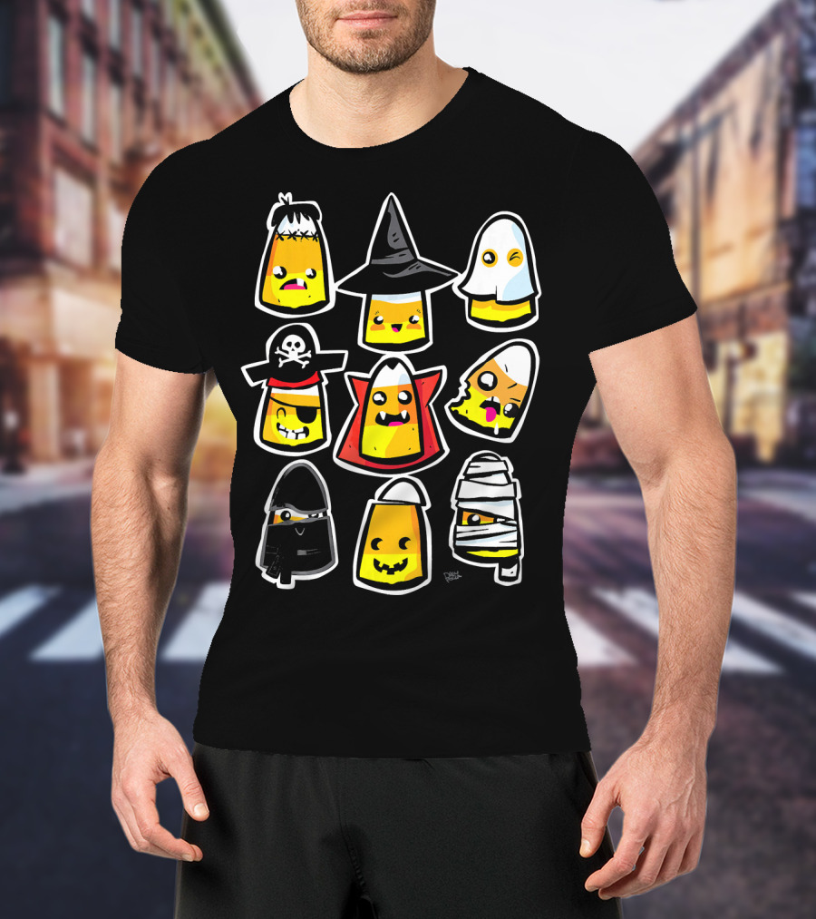 Halloween Holiday Candy Corn Kawaii Cute Costumes T-Shirt
