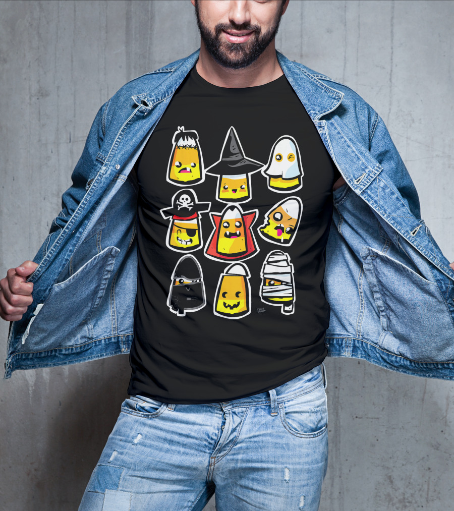 Halloween Holiday Candy Corn Kawaii Cute Costumes T-Shirt