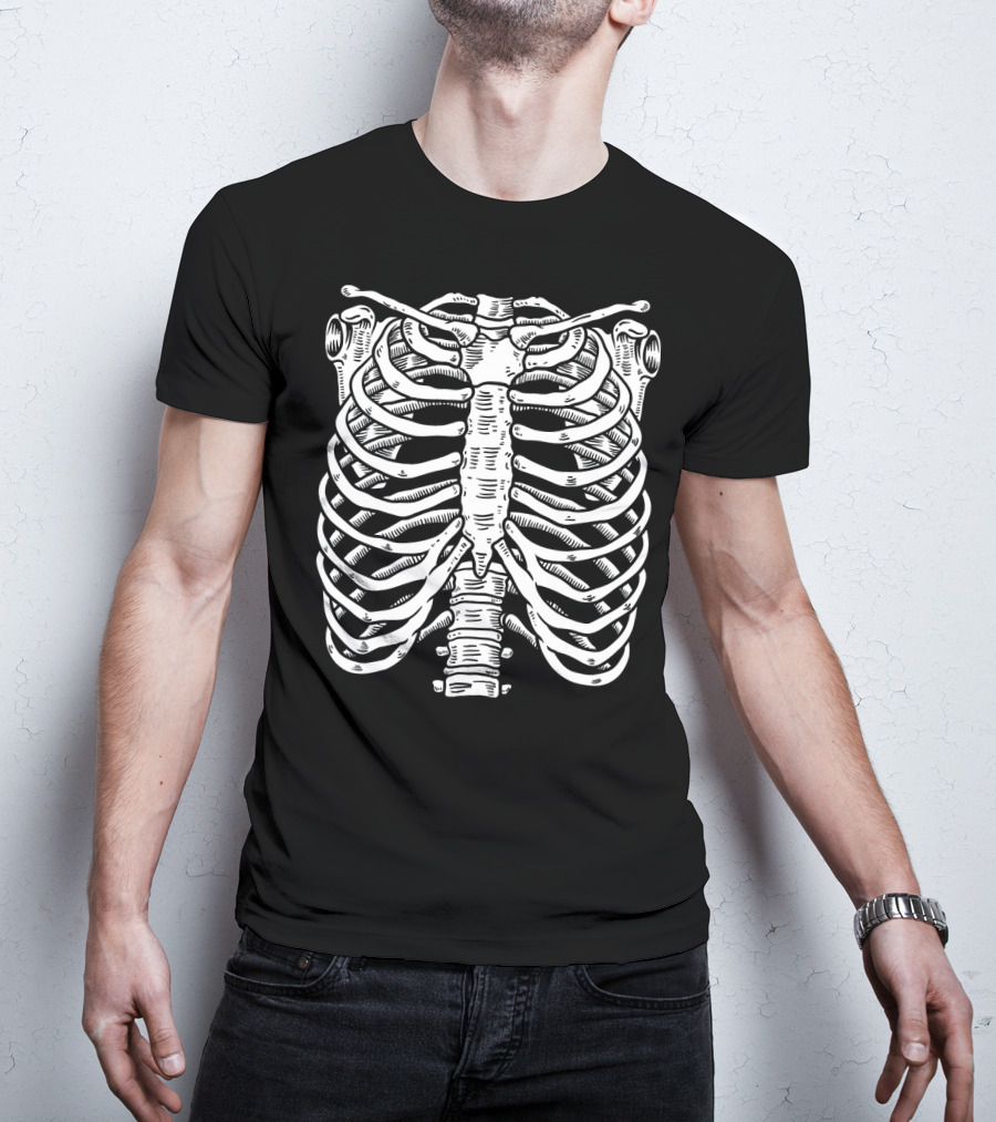 Halloween Skeleton Ribcage Premium Costume T-Shirt