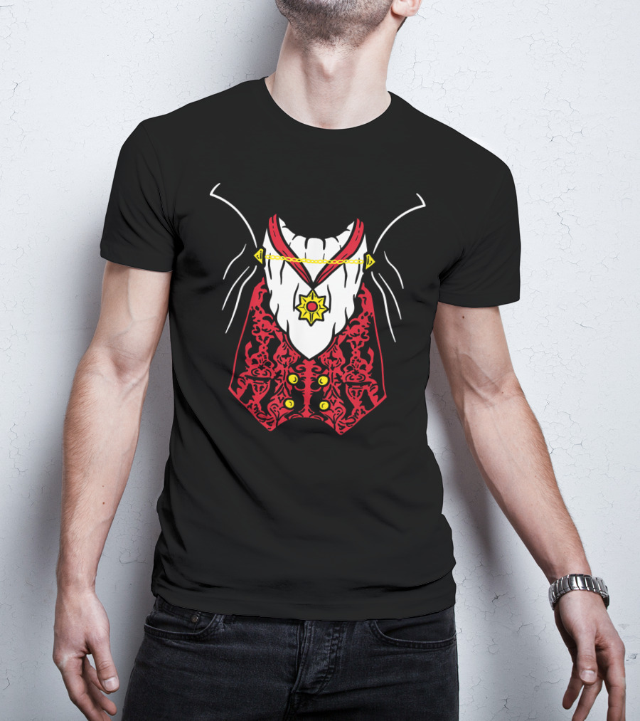 Dracula Vampire Uniform Easy Lazy DIY Red Vest T-Shirt