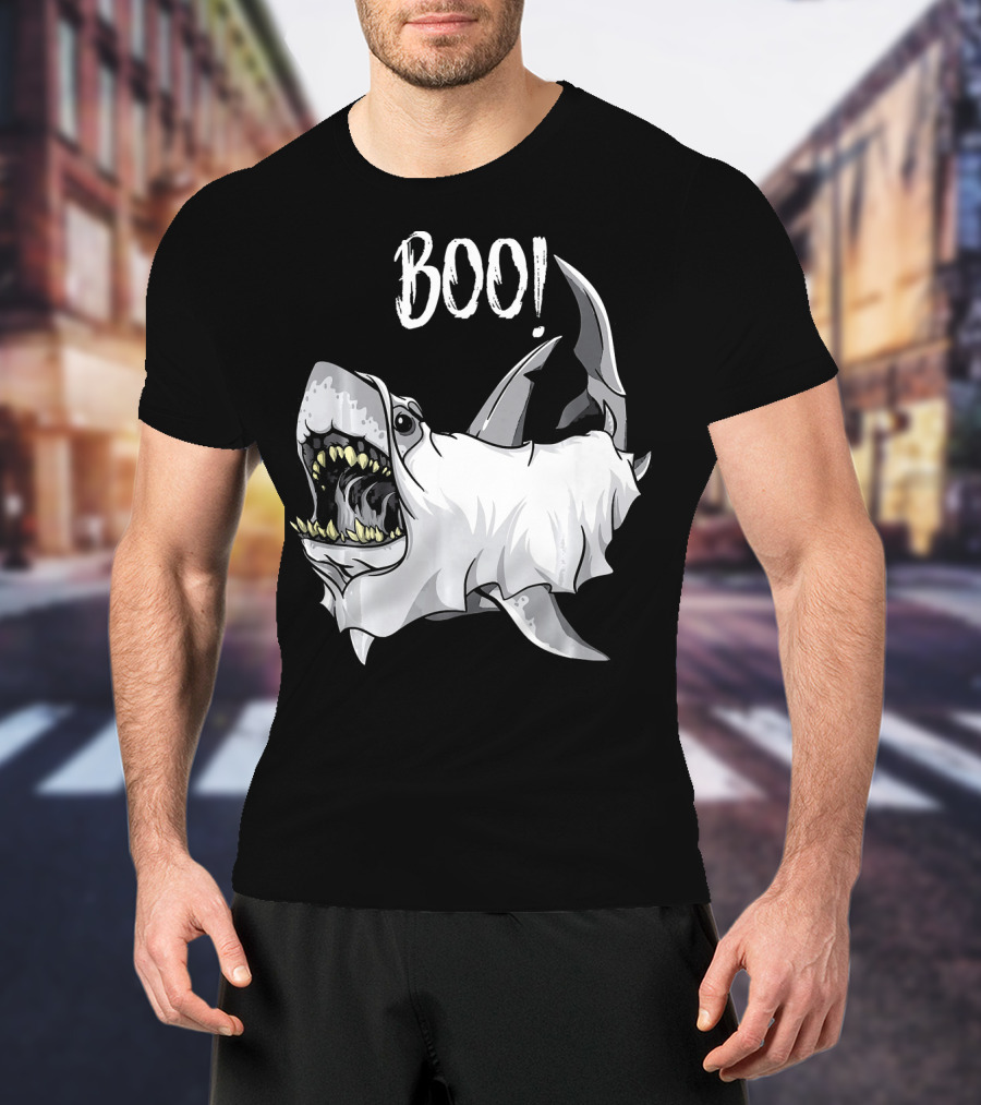 BOO Great White Shark Ghost T-Shirt