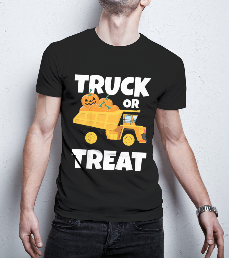 Kids Halloween Toddlers Boys Truck Or Treat Pumpkins T-Shirt