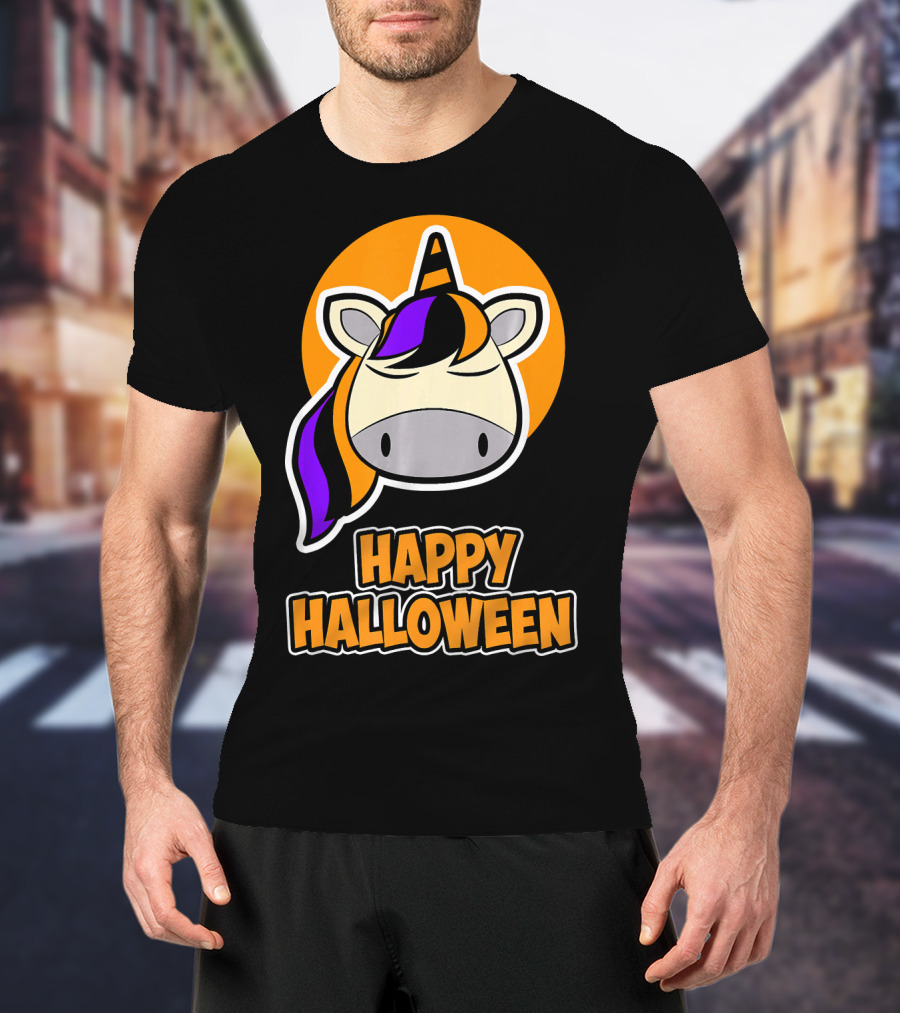 Happy Halloween Colorful Sleeping Unicorn T-Shirt