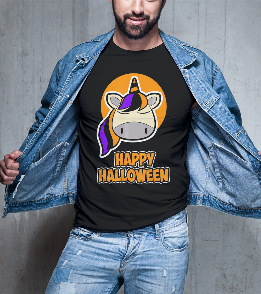 Happy Halloween Colorful Sleeping Unicorn T-Shirt
