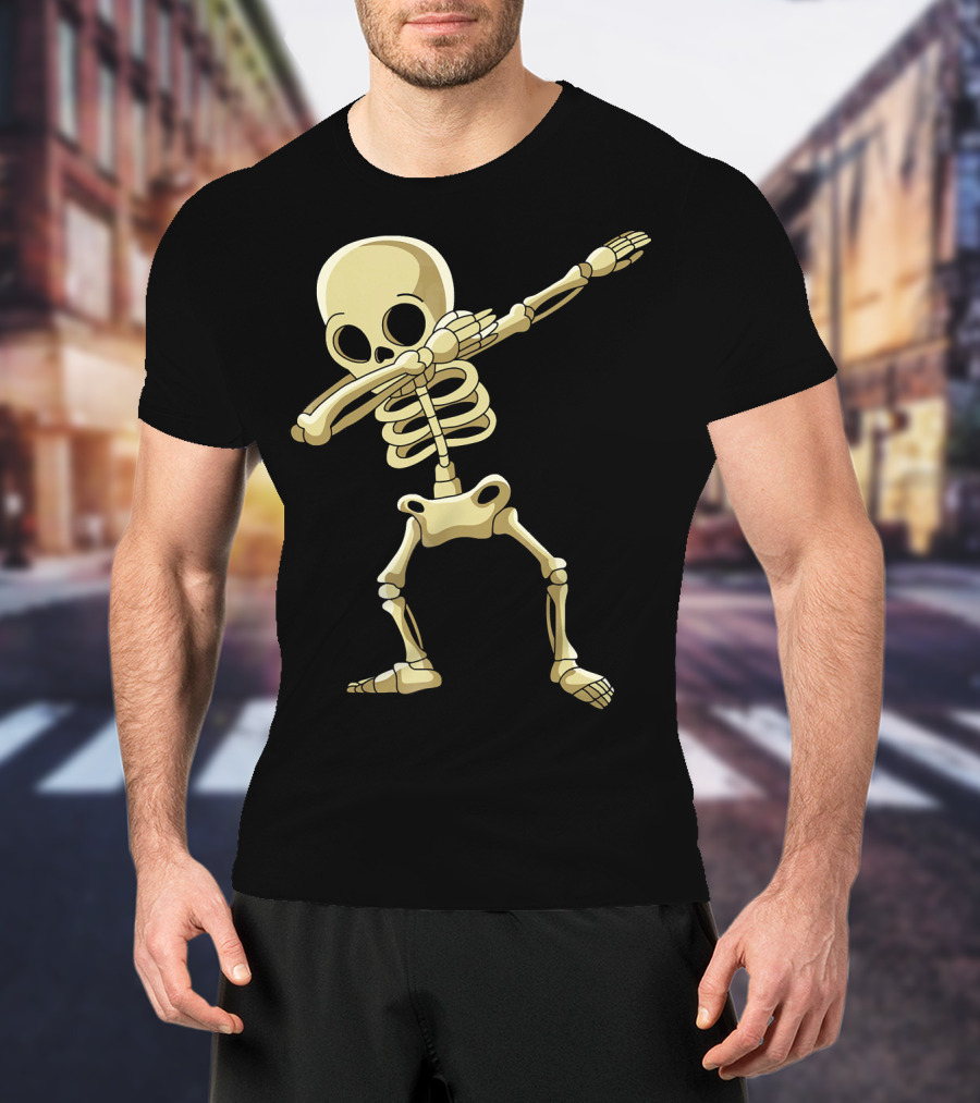Kids Skeleton Dabbing Pose T-Shirt