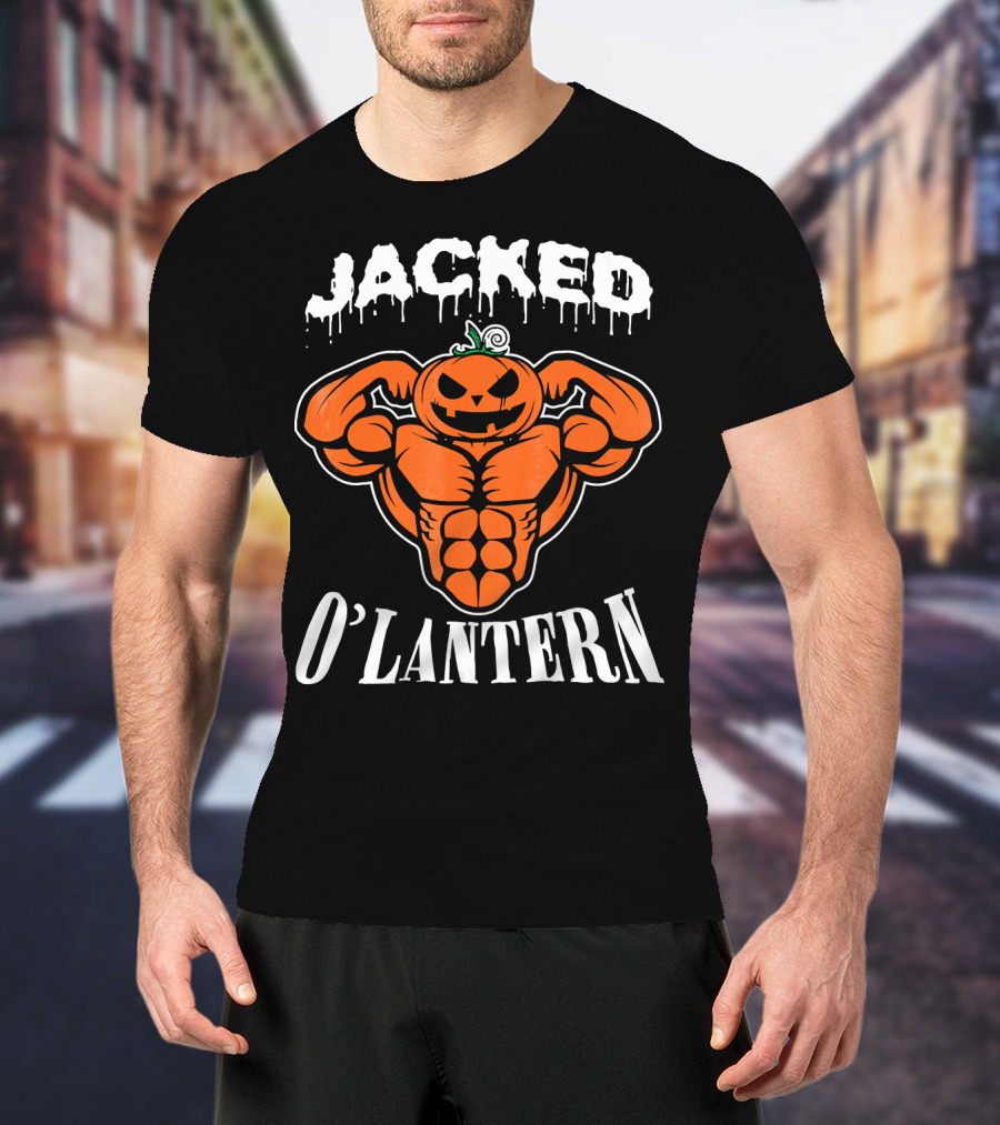 Jacked O'Lantern Cute Smile Pumpkin Strong Gymer T-Shirt
