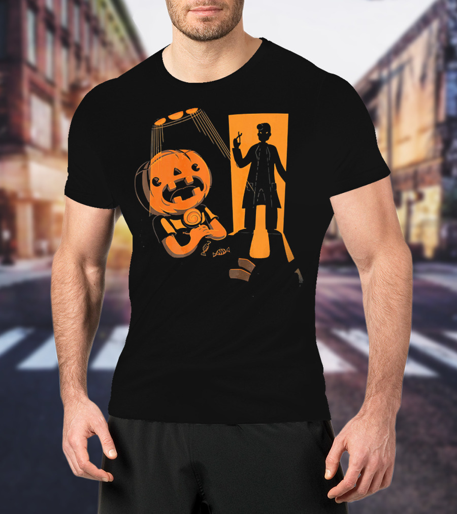 Dentist Halloween Horror Pumpkin Patient Dental Hygienist Shadow T-Shirt