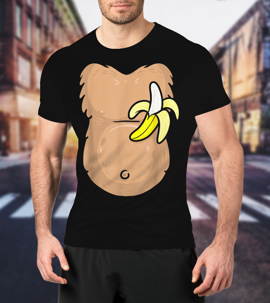 Monkey Costume Banana Belly T-Shirt