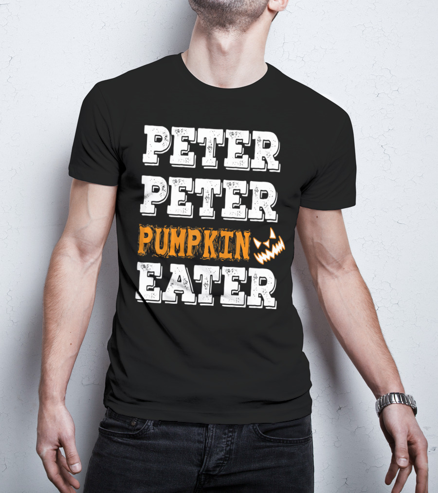 Peter Peter Pumpkin Eater Jack-O'-Lantern Face T-Shirt