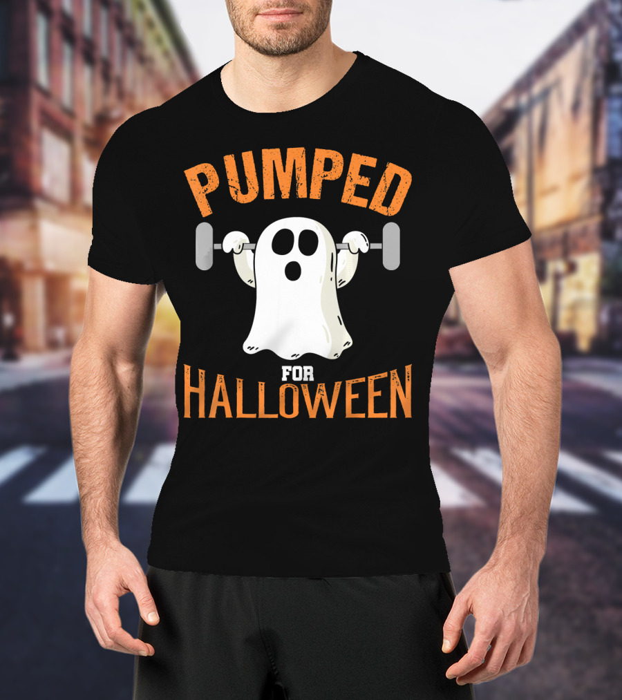 Pumped For Halloween Fitness Ghost T-Shirt