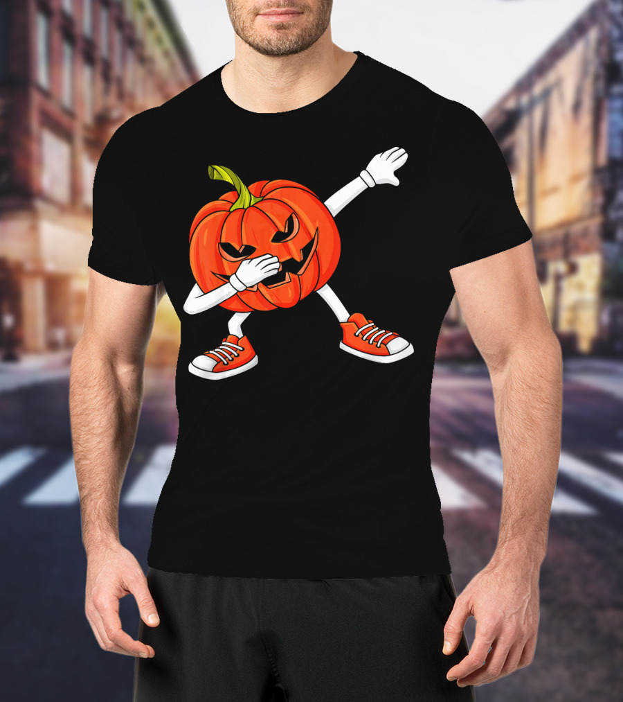 Dabbing Jack O Lantern Pumpkin Dance Pose T-Shirt