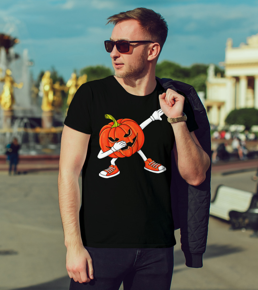 Dabbing Jack O Lantern Pumpkin Dance Pose T-Shirt