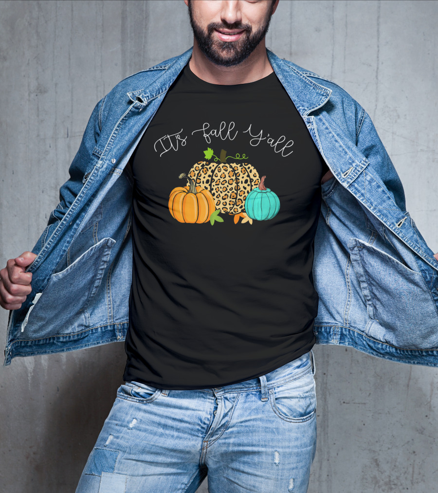 It's Fall Y'all Leopard Pumpkin Trio T-Shirt