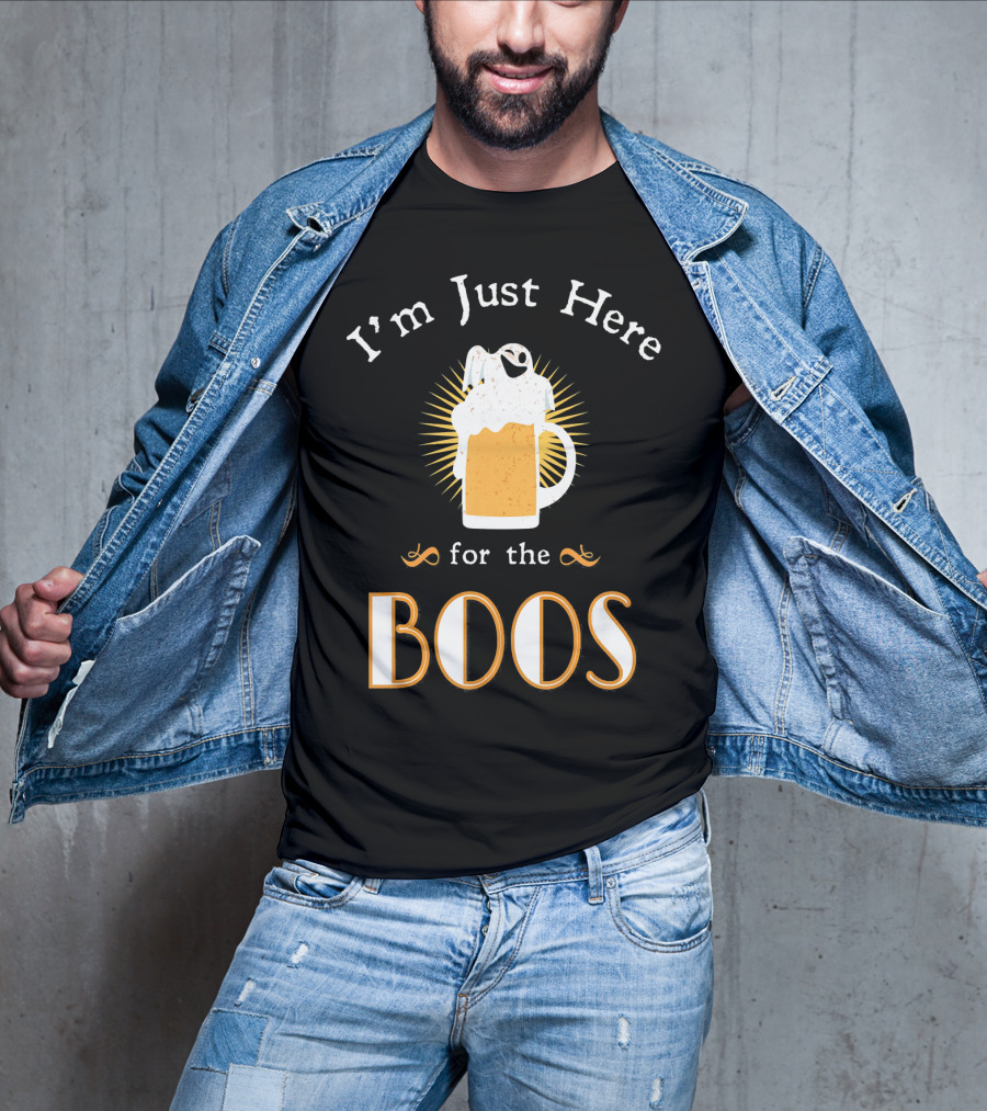 I'm Just Here For The Boos Beer Mug Ghost Halloween Fun T-Shirt