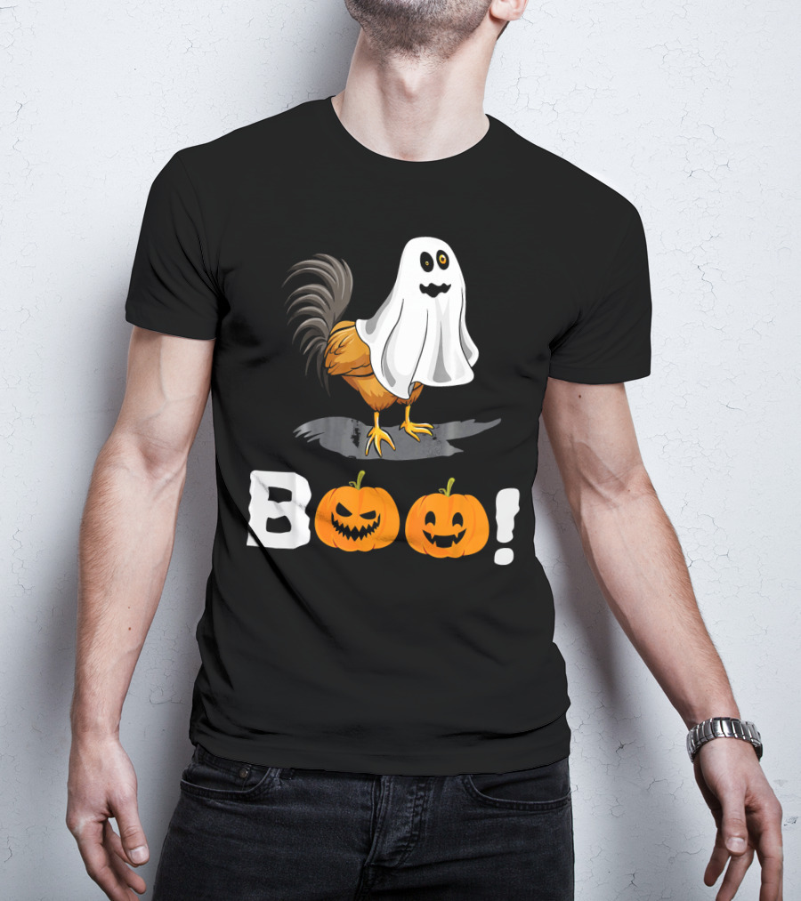 Boo Chicken Halloween Costume With Pumpkins T-Shirt